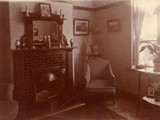 Interior 1912, fireplace in parlor
